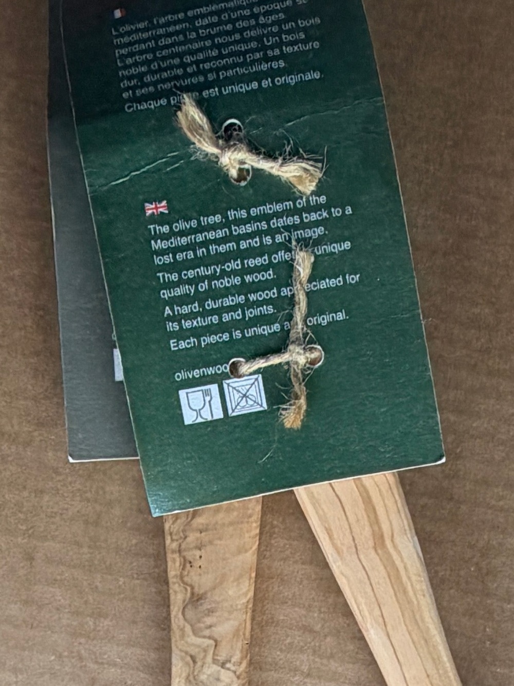 2 x Olive Wood Flat Kitchen Utensils 12” - Picture 6 of 7